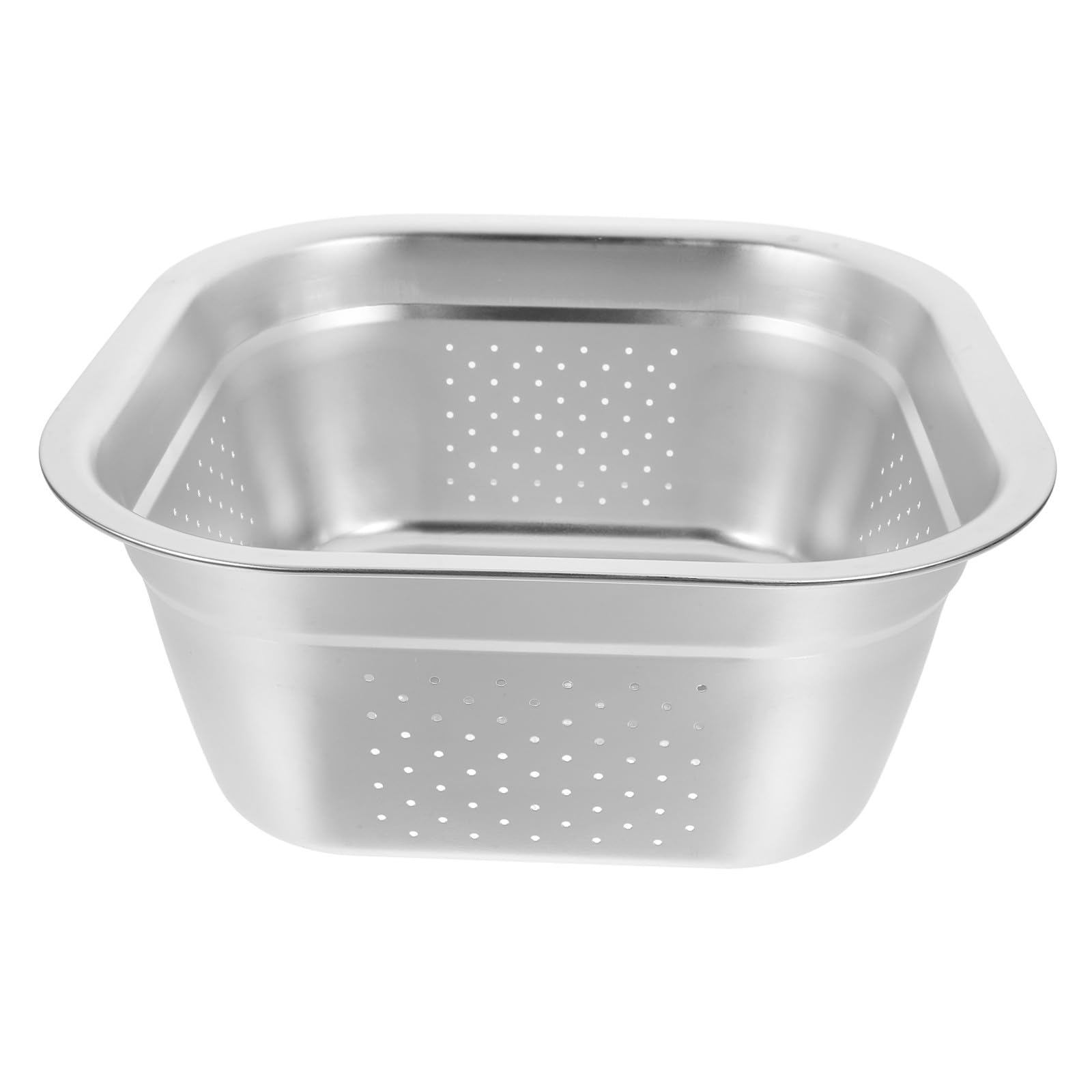 Colador de Acero Inoxidable Grueso, Recipiente Grande, Plata