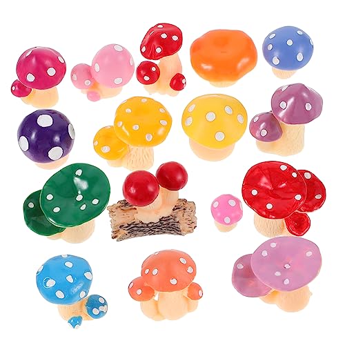 KITANDOVE Lot de 32 Mini-Champignons Artificiels Réalistes en Résine pour Jardin Bonsaï Décoratif pour La Maison Et l 39 Extérieur