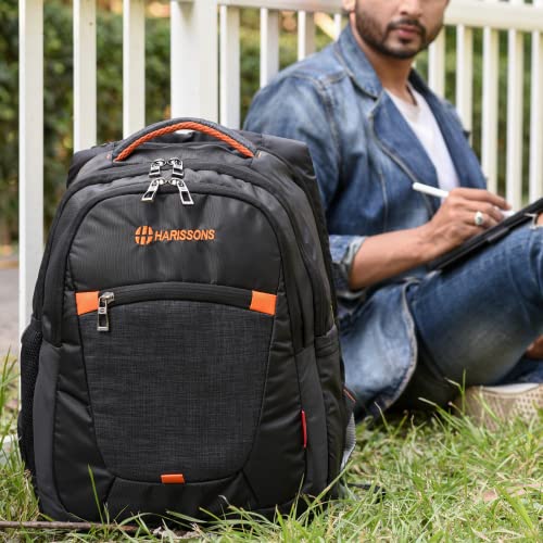 HARISSONS Delta 39L Laptop Backpack (BlackOrange) for Office & Travel
