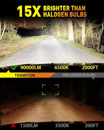 Image of Termitor H4 Fog Light Bulbs, Professional Off-Road Auxiliary Fog Lamps, Only for Fog Light Use, Not for Highway, Compatible with ATV UTV SUV, Pack of 2