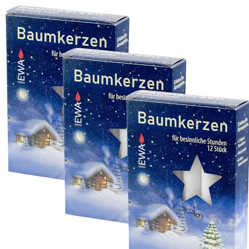 Jeka - 36 Baumkerzen - 15 x 125mm - weiß - 12 Stück/Pckg