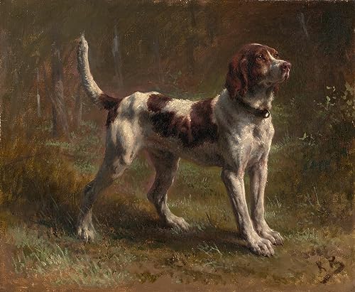 Affiche toile un Limier Briquet Hound Rosa Bonheur portrait d'art pour décoration murale 60x90cm