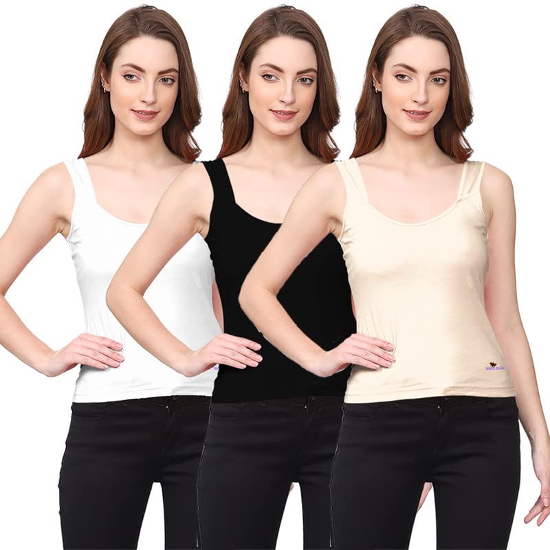 selsia Pure Cotton Women's Regular Fit Adjustable Slips (Multicolor) Combo Pack of 5-picture-53