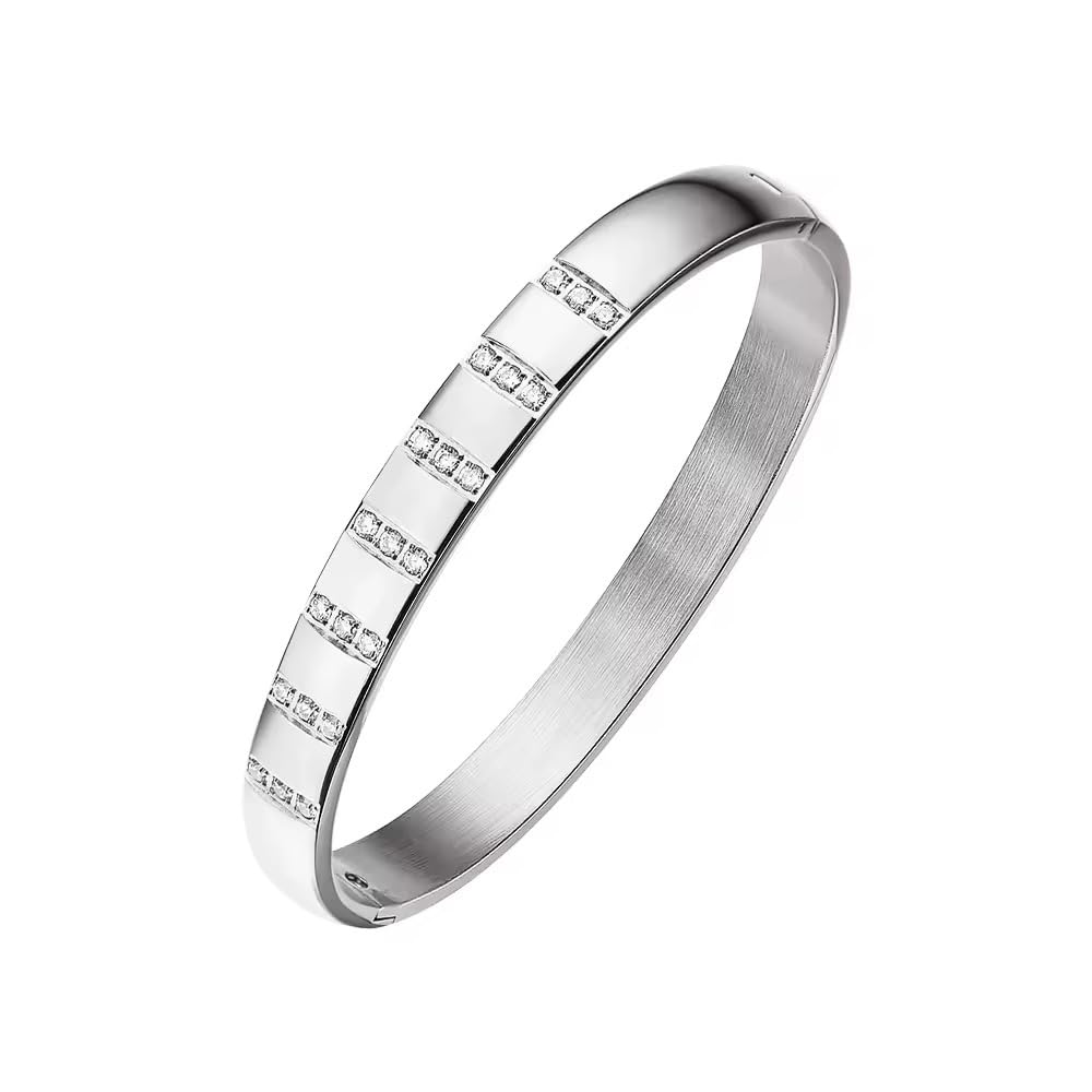 ROUGEMONT Damen Armreif-Hypoallergen-Klassisches zeitloses Design-Hochglanz -Funkelnde Zirkonia-mit stilvoller Geschenkverpackung Jewellery