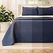 Bare Home Coverlet Set - Full/Queen - Lightweight Bed Decor - Comforter Alternative - All-Season Quilted Bedspread (Full/Queen, Dark Blue)