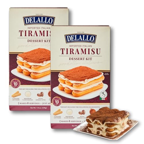 DeLallo Tiramisu Kit, No-Bake Italian Dessert Mix, Tiramisu Cake Mix