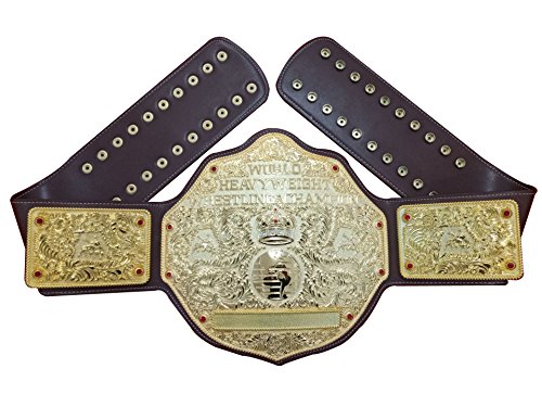 Adult Championship wrestling belt Showing On Wrestling Brown strap full gold big gold