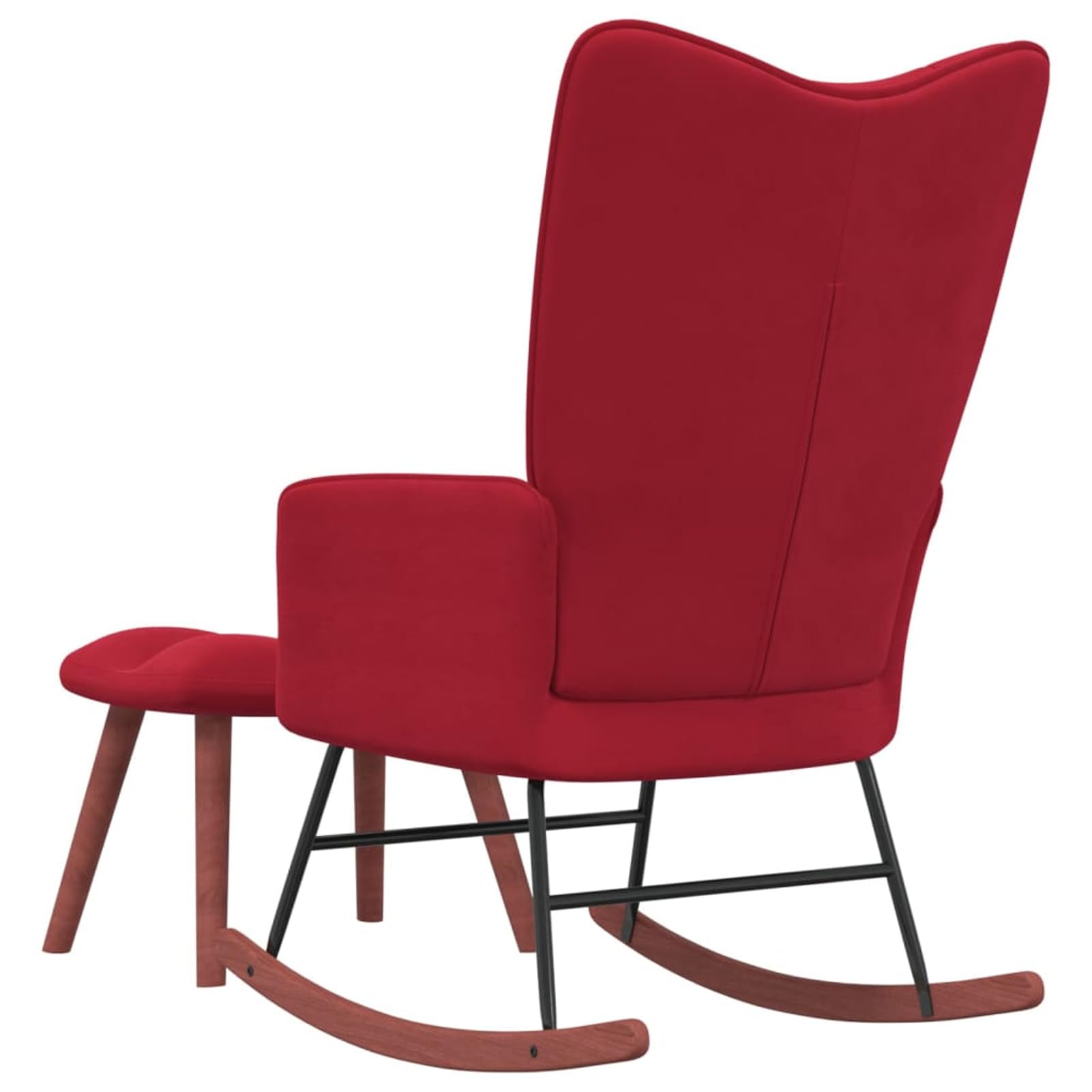 BaraSh Schaukelstuhl mit Hocker Samt Weinrot Sessel Wohnzimmer Sessel Mit Schlaffunktion