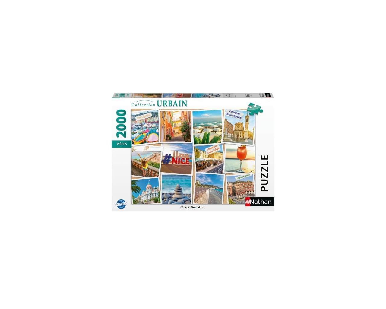 Nathan - Puzzle 2000 elementów - Nice, Riwiera Francuska - Dorośli i dzieci od 14 lat - Puzzle najwyższej jakości - Kolekcja miejska - Francja - 12001613
