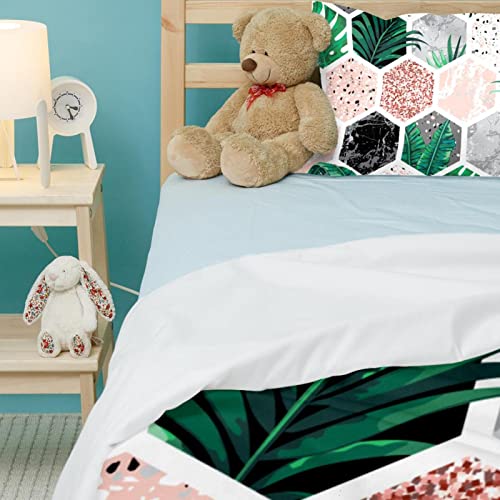 Housse de couette extra douce motif plante géométrique parure de lit - 5
