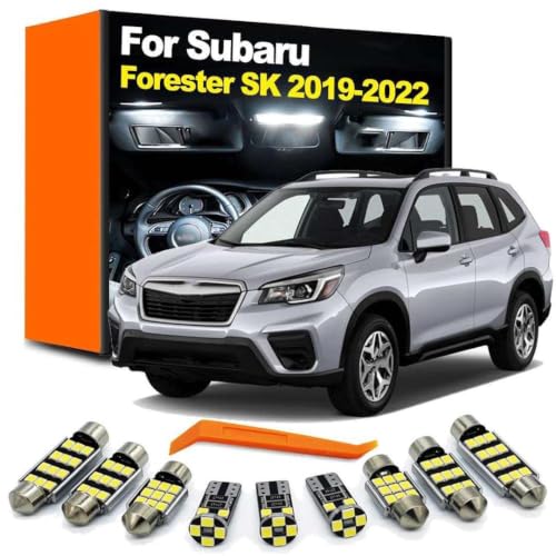 Kit LED interior de alta luminosidad para Subaru Forester SK 2019-2021, luz de mapa y maletero de 10 piezas