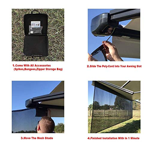 Image of RV Awning Mesh Sun Shade Screen for Motorhome Camper Trailer Sunshade