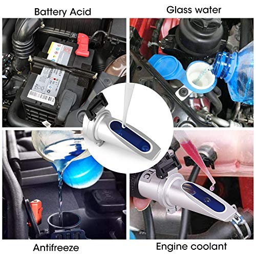 Xinjiayi 4-In-1 Antifreeze Refractometer, Antifreeze Tester With Atc, Antifreeze Coolant Refractometer For Automobile Antifreeze System, Battery Fluid, Glycol Coolant, Windshield Washer Fluid #TOP4