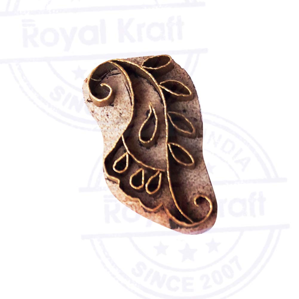 Indian Wooden Stamp With Brass Floral Pattern - Clay Printing Block For Pottery & Crafts, 1x1 Inch - View #10