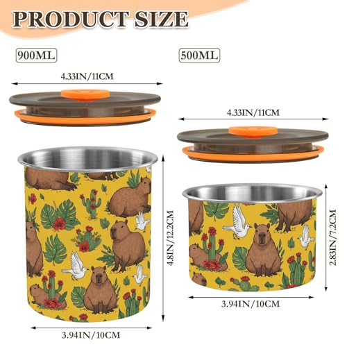 Contenedor para café hermético de acero inoxidable 900 ml miniatura 2