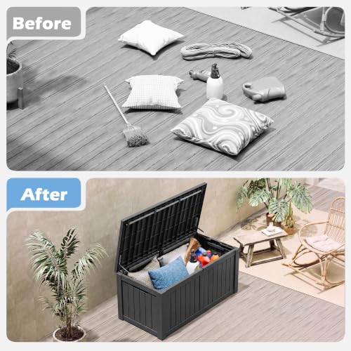Image of Outdoor Storage Box Waterproof, 155 Gallon Deck Box For Patio Storage
