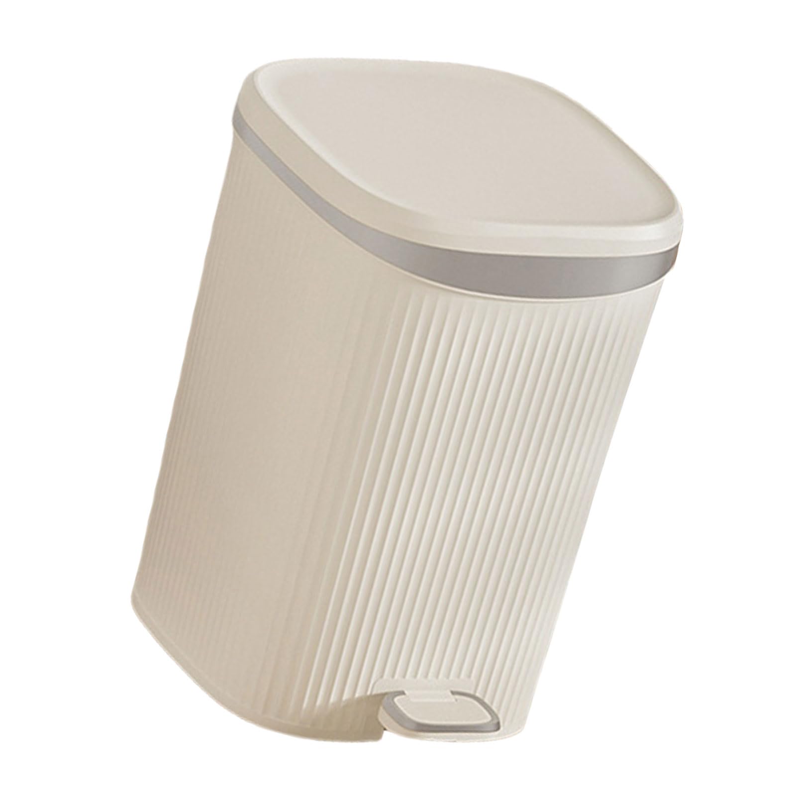 Jazuaiao Pedal Operated Waste Basket, Step Trash Can for Household Workplace, Durability Dustbin Sealed Lid Designs HandsFree Garbage Bin