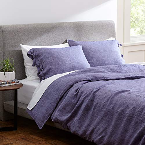 Exclusive Discount 90% Price Amazon Brand – Rivet Lightweight Transitional Chambray Duvet Cover Bedding Set, Easy Care, Full / Queen, Chambray