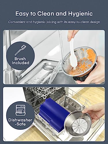 Juicer Machines, Juilist 3" Wide Mouth Juicer Extractor, for Vegetable and Fruit with 3-Speed Setting, 400W Motor, Easy to Clean, Blue