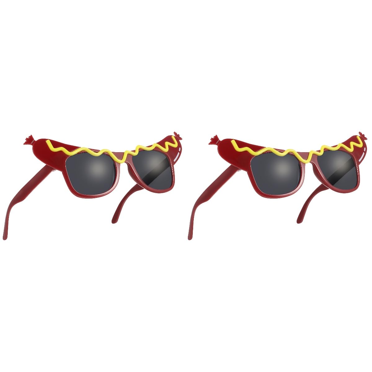 Sewroro 2pcs Funny Party Glasses Dance Makeup Costume Sunglasses Hot Dog Eyeglasses Cool Shaped Eyeglasses Photo Booth Prop Party Favor