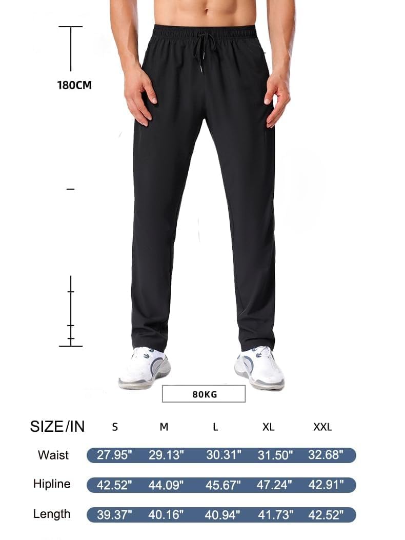 Pantalones deportivos para hombre, cintura elástica, ligeros, de secado rápido, con bolsillos, para gimnasio, entrenamiento — view 2