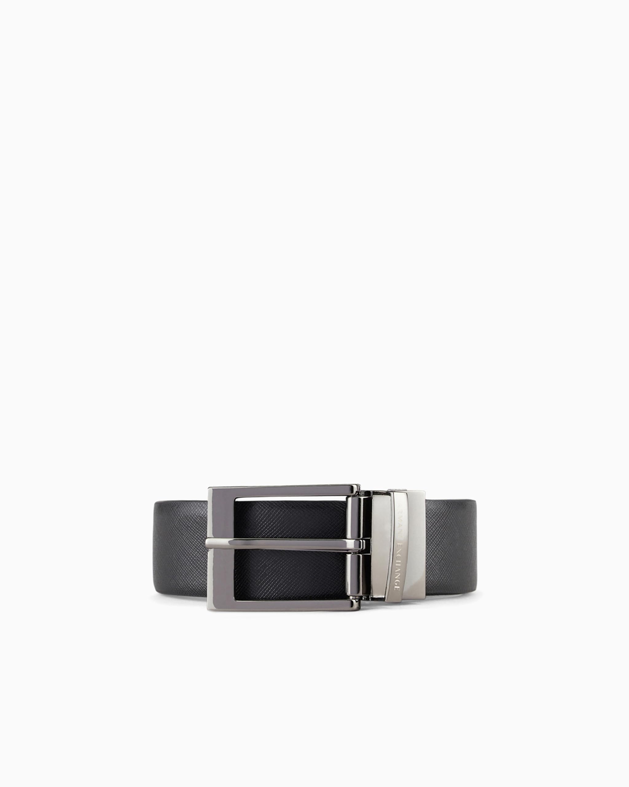 ARMANI EXCHANGE Leather Belt With Plaque Cintura Uomo
