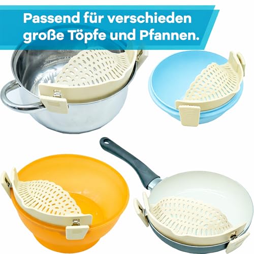 Netrox Schnappsieb aus Silikon, Nudelsieb Aufsatz für Topf & Pfanne – Ansicht 5