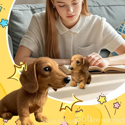 Plüsch Stofftier Hund, Emotionaler Spielhund, Plüschhund Lebensecht, Hundespielzeug Plüsch Kuscheltier, Sanftes Lebensechtes Gefühlsbegleiter Für Freunde Jubiläen, Handgefertigt Für Mädchen Und Junge