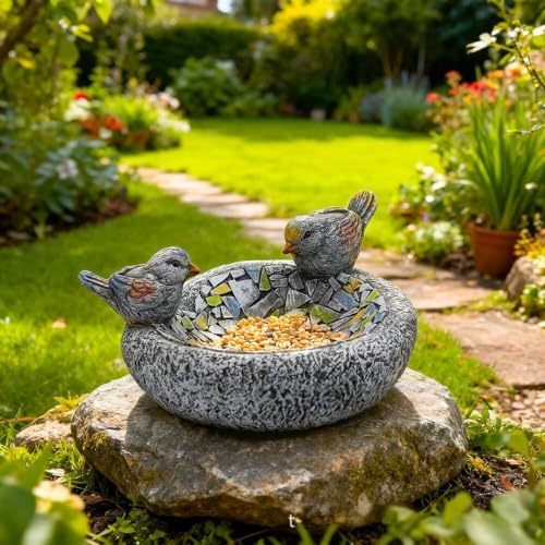 Bain d'oiseaux en résine haute qualité pour aménagement extérieur durable
