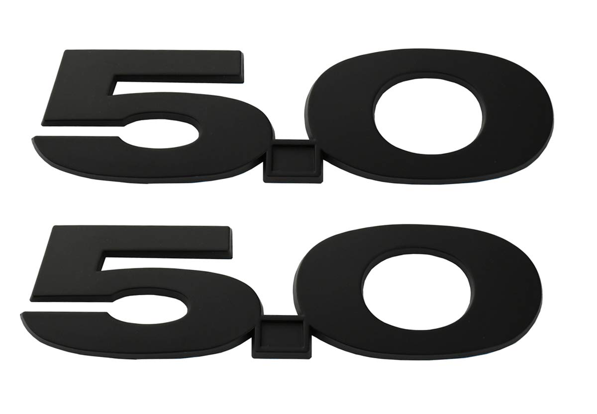 CDD 2pcs 5.0 Emblems 3D Fender Side Badge Decal Stickers Replacement for 2011-2020 Mustang GT (Black)