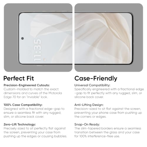Image of POPIO Military-Grade Gorilla Tempered Glass For Motorola Edge 70 | 9H Hardness, Edge-to-Edge, Bubble-Free