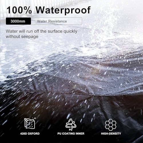Image of INSAUTO Custom Fit Car Cover for Jeep Wrangler 4 Door 2006-2026 JK JL, Waterproof All Weather Full Exterior Protection, Sun Rain Snow, with Driver Door Zipper
