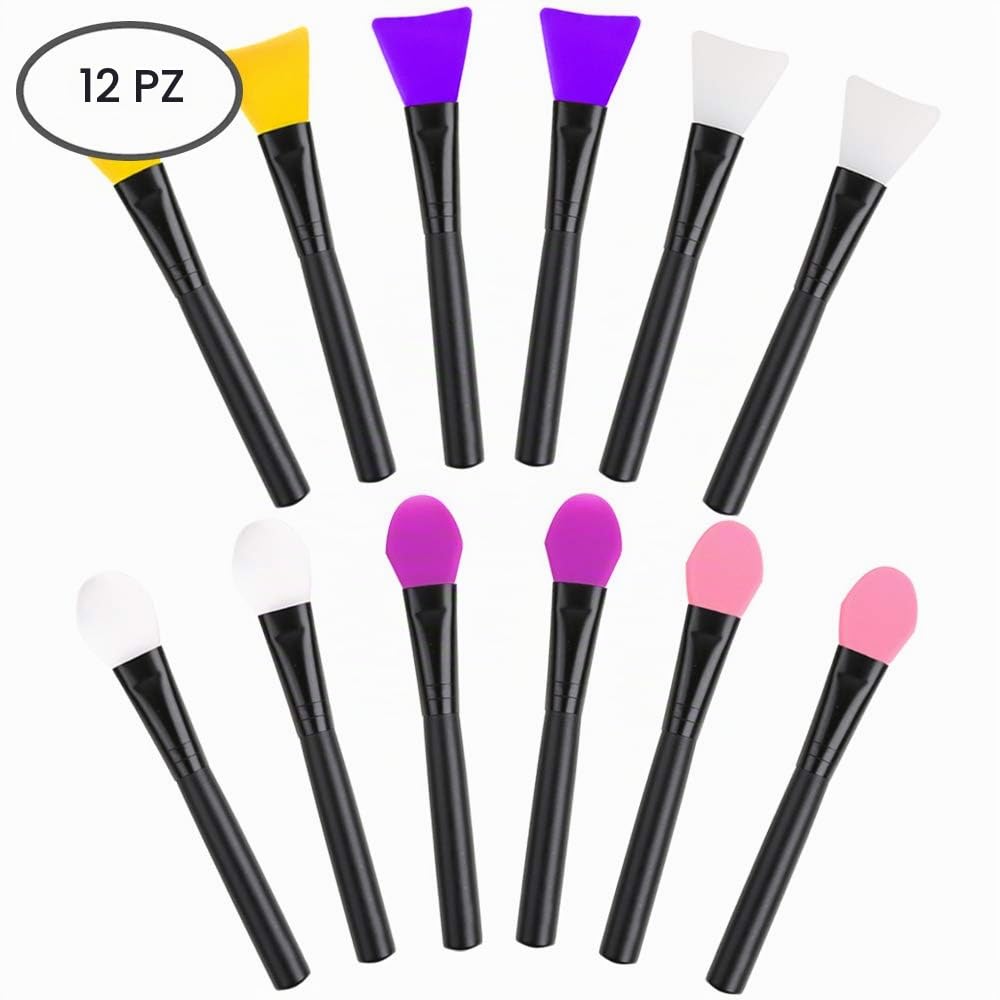 12 pezzi di pennelli magici in silicone con applicatori per resina epossidica per pittura fai da te, miscelazione e applicazione su bicchieri glitterati, tazze in acrilico, tazza