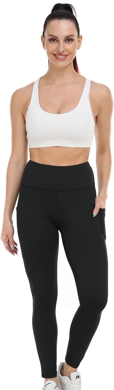 UURUN High Waisted Leggings for Women,Yoga Pants with Pockets, Tummy Control, Squat Proof, for Workout, Running