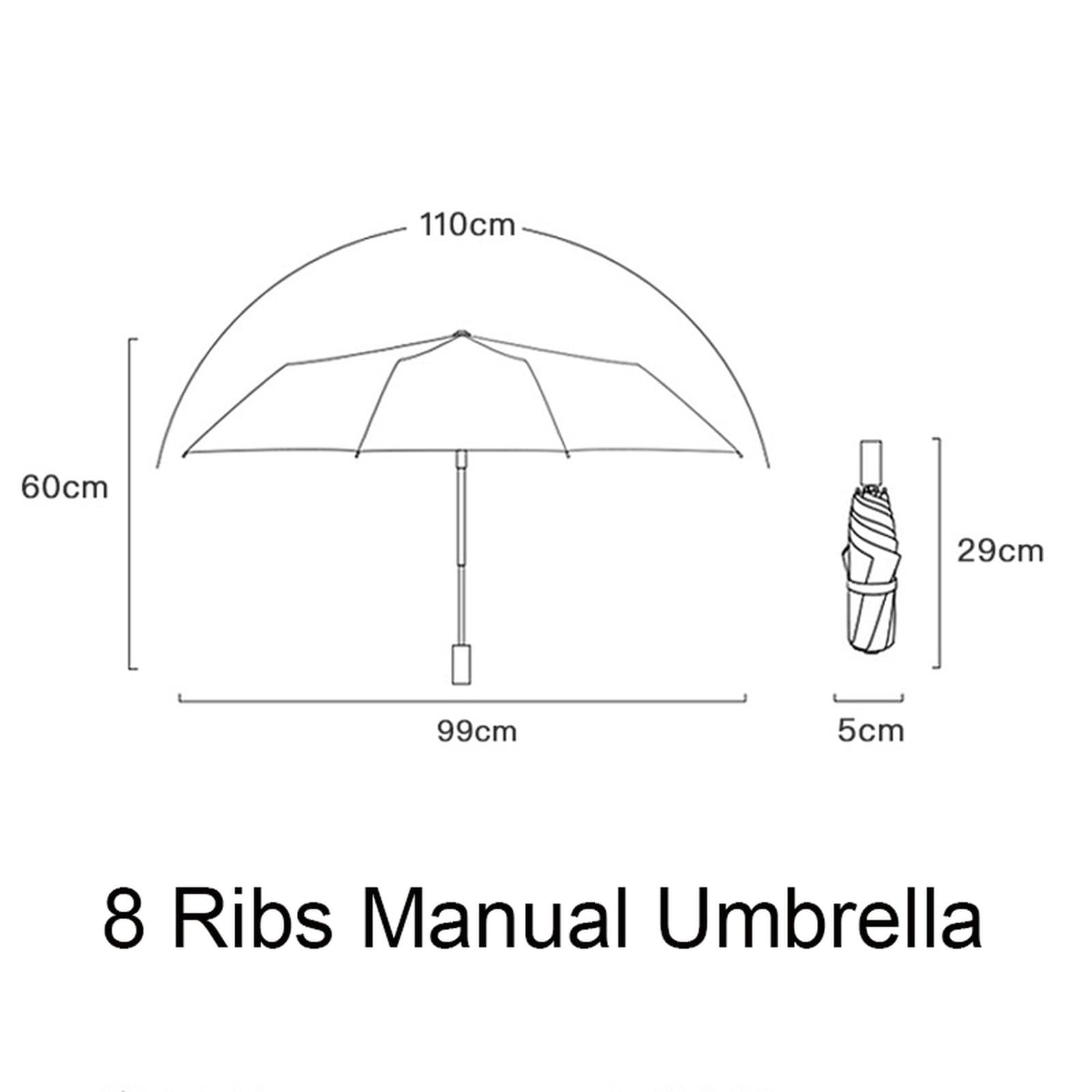 MdybF Parasol 8 żeber ręczny parasol srebrny parasol chroniony przed deszczem lub połyskiem parasol