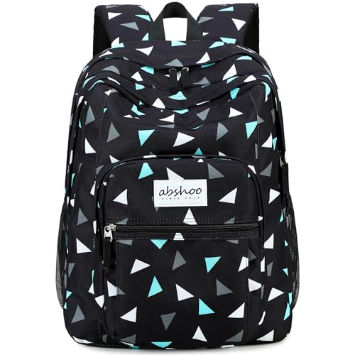 Image of abshoo Classical Basic Geometry Mens School Backpack For College Teen Boys Water Resistant Bookbag (Geometry Black A)