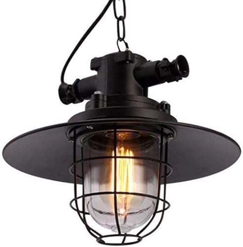 Lámpara de araña estilo industrial vintage E27, lámpara colgante ajustable de metal negro para cafetería, bar, comedor, cocina, restaurante