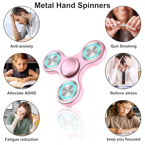 Image of Fidget Spinners Toy, Metal Stainless Steel Bearing High Speed 4-8 Min Spins, EDC ADHD Stress Anxiety Relieves Fidgets Finger Toys, Spinner Toys for Kids and Adults