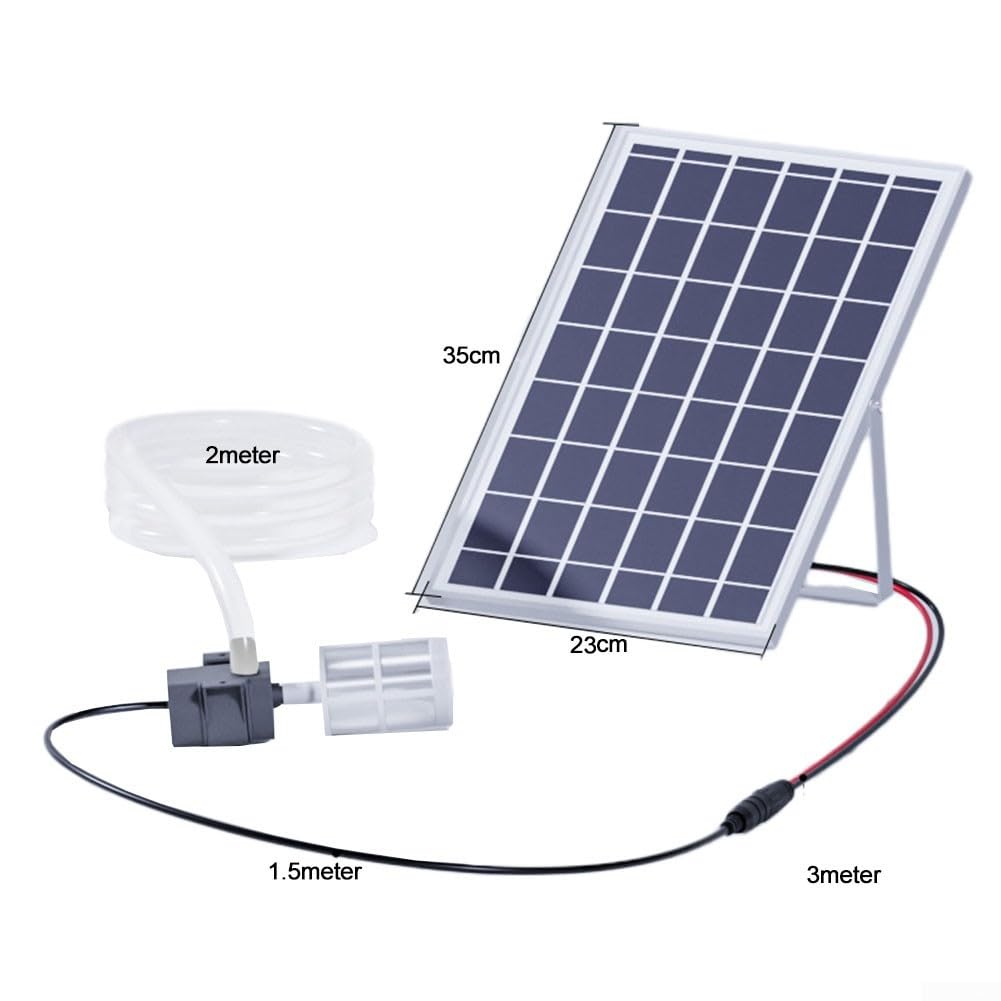 Pompa per fontana solare, 9 V 10 W, con pannello solare, sommergibile, flusso 240 l/h, per laghetti da giardino, piscina, acquario, Uccelli Giardino, sommergibile Pompa Acqua Solare da Esterno