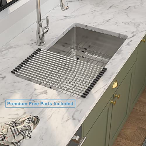 Mocoloo Undermount Kitchen Sink 32 Stainless Steel 16 Gauge Kitchen Sink Single Bowl 32X19 Inch Round Corner Handmade Deep Sinks #TOP1