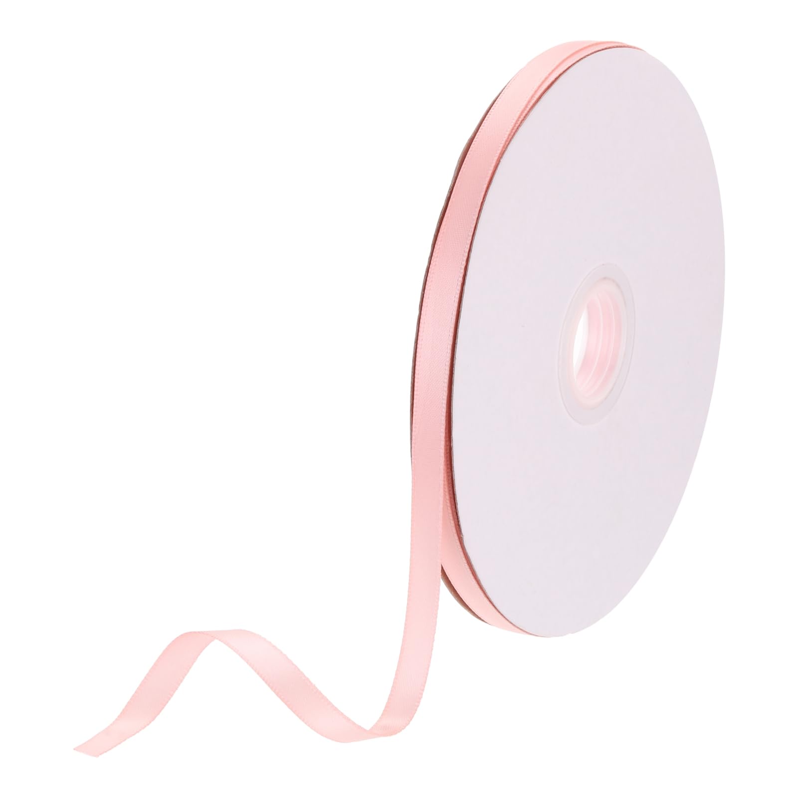 DMiotech 6mm Satin Ribbon 46m/150ft Thin Double Face Fabric Grosgrain Ribbon for Gift Wrapping Floral Hair Flower Bouquet Pastel Pink