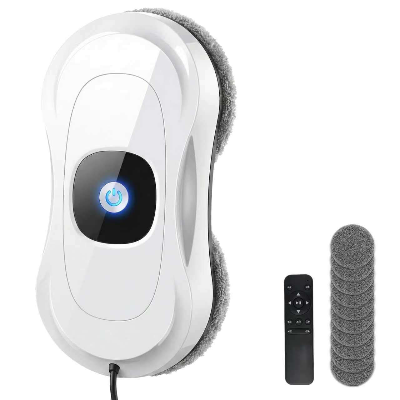 Robot limpiacristales,Robot Limpia Cristales Automático con Doble Chorro,Limpiacristales eléctrico con depósito de 50ml,Limpia Cristales Robot Inteligente para Superficies Lisas
