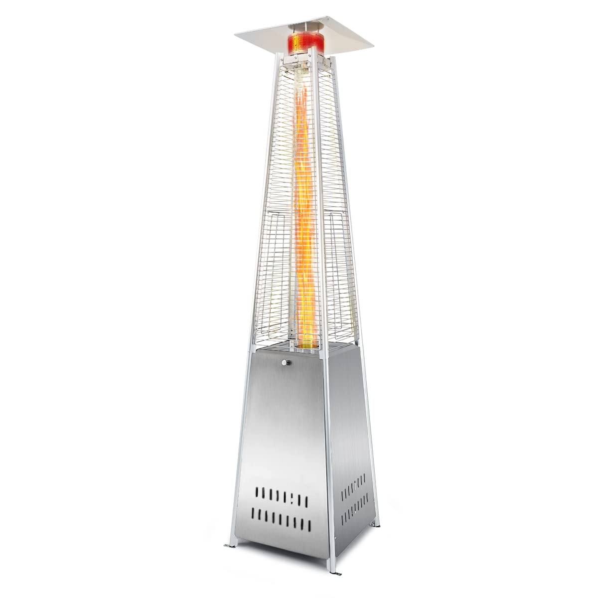 UPHA 42000 BTU Pyramid Patio Propane Heater With Portable Wheels, Stainless Steel Propane Space Heater with ETL Certification, Commercial & Residential 90-inch Floor Standing Heater