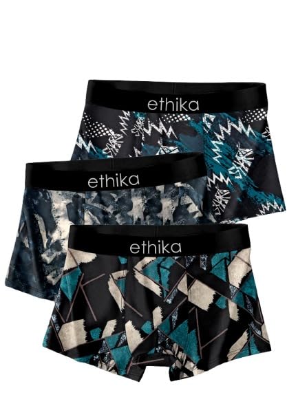 Men's Extra Thin Elastic Underwear Long Comfortable Ice Silk Breathable Comfort Brief-Boxer-Trunks Imported Material Pack of 3 Multicolour