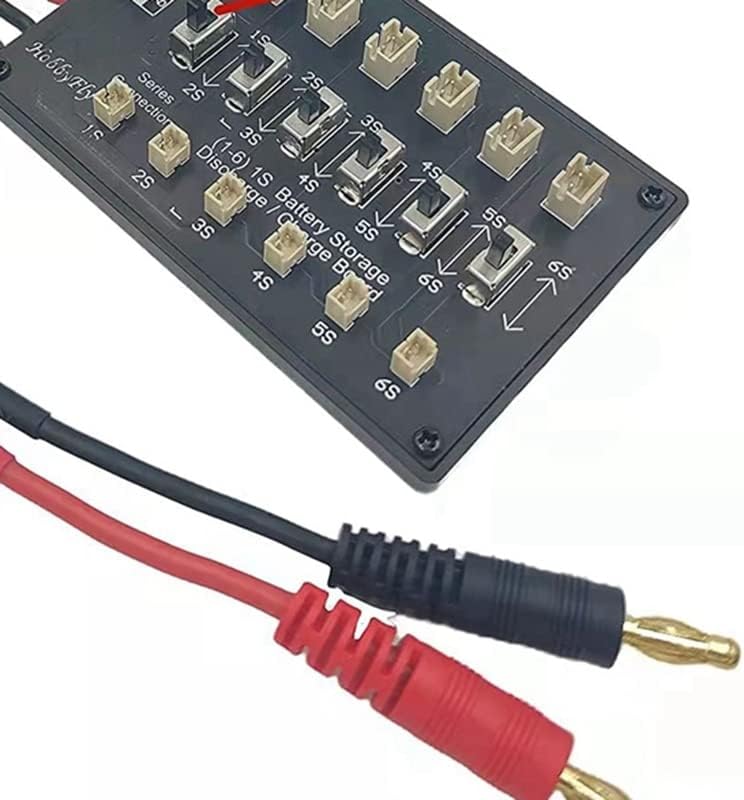 Placa de recarga Serie 1S Lipo/Li Ion/Lihv/Lifebattery con Cable de equilibrio 6S y enchufe Banana de 4,0 Mm a Cable Macho XT60| | - - (Color: Black)