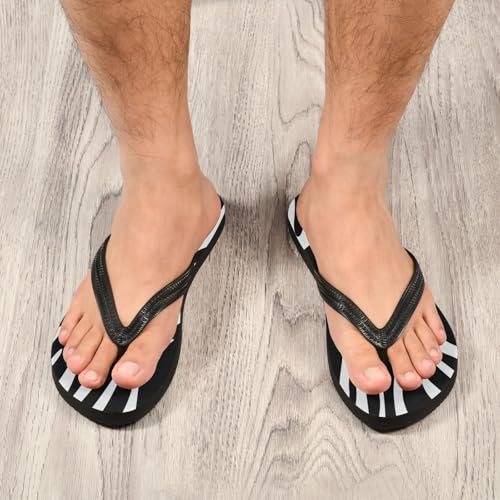 Women Beach Summer Casual Flip Flop Black White Zebra PrintQuick Dry Sandals Slipper for Men 214A44724