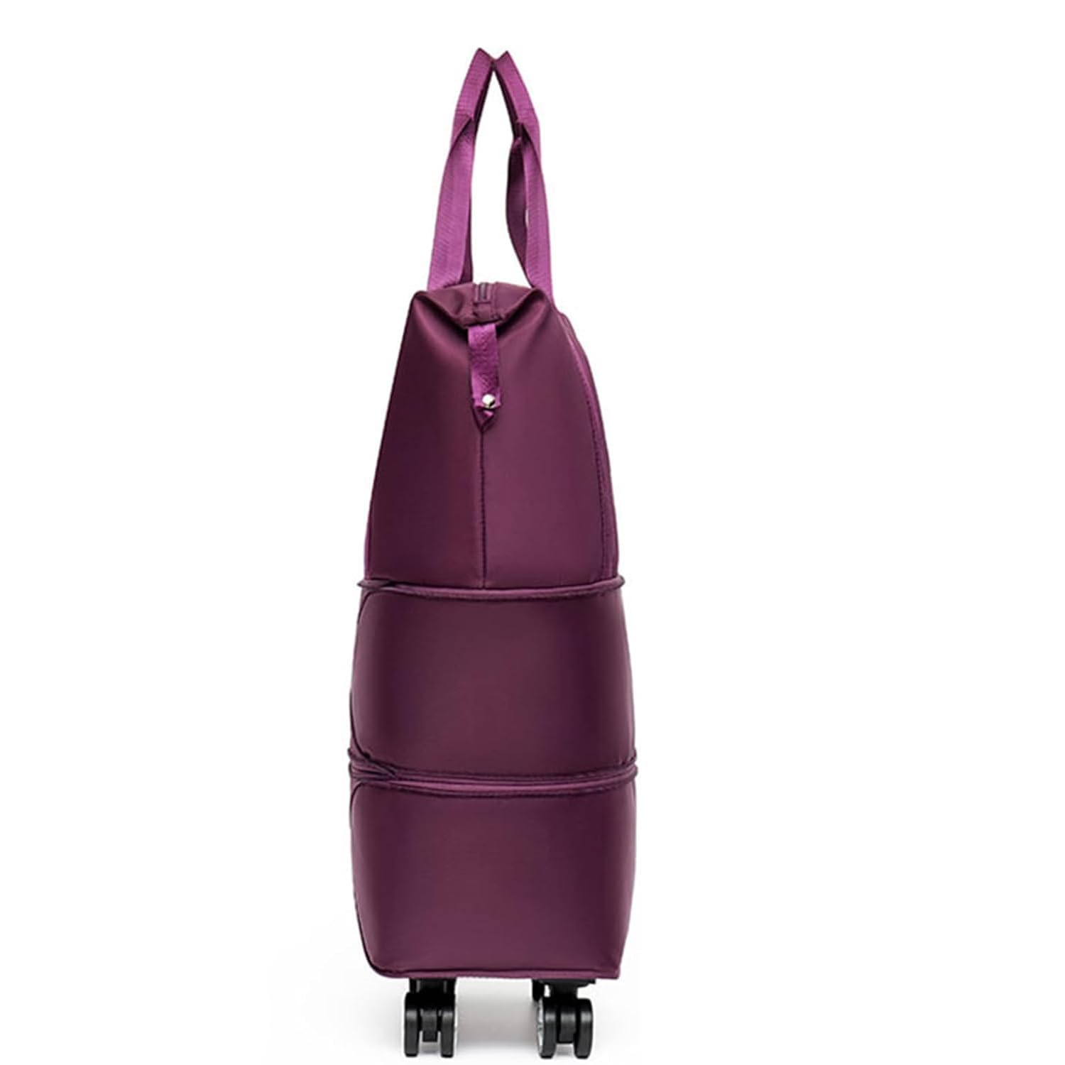Bolsa de viaje con ruedas, bolsa de viaje universal extraíble, morado oscuro, S