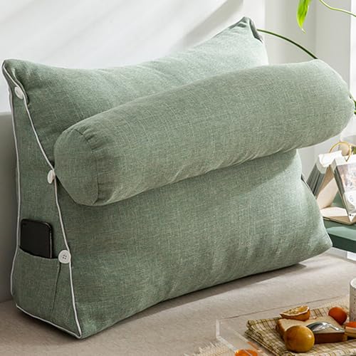 mongdodo テレビ枕 ゴロ寝 カラー2 クッション カバー 洗える サポートクッション 60*50*22cm 背当て 枕 背もたれ ごろ寝クッション ふかふか サポート 三角 まくら ベッド リビング 北欧 おしゃれ かわいい プレゼント 枕付き 三