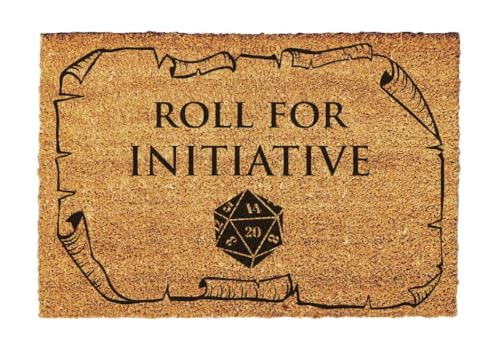 Giftstory Kokosmatte Fußmatte Kokos RPG Roll for Initiative Geek für Innen und Außen 60x40...