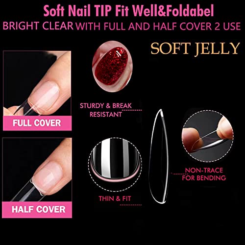Una Gella Short Round Gel Nail Tips Clear 216 Pcs Round Short Fake Nails Round Press On Nails Short Oval Round Tips For Nails Full Cover Short Acrylic Round Nails French False Nails 12 Sizes False Soft Gel Tips #TOP2